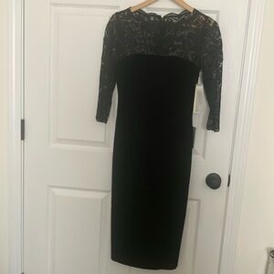 Eliza J 3/4 Sleeve Lace and Velvet Dress